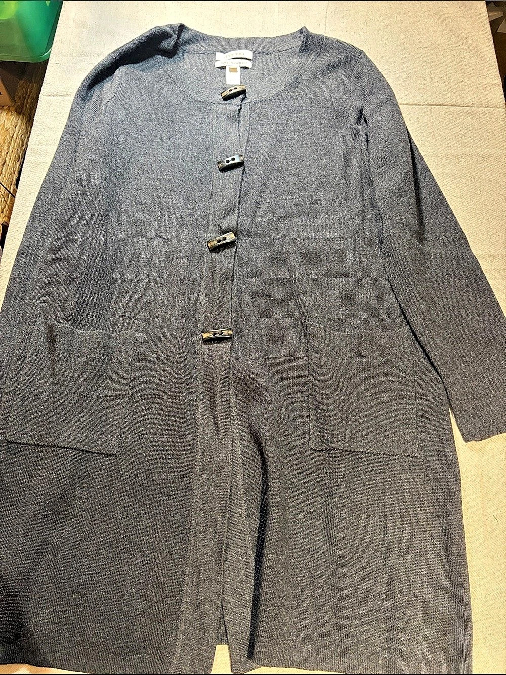 Ellen Tracy Merino Wool Blend Cardigan in Gray Size 2X